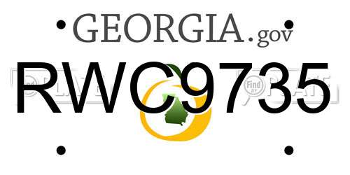 RWC9735 Georgia License Plate
