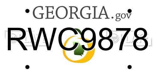 RWC9878 Georgia License Plate
