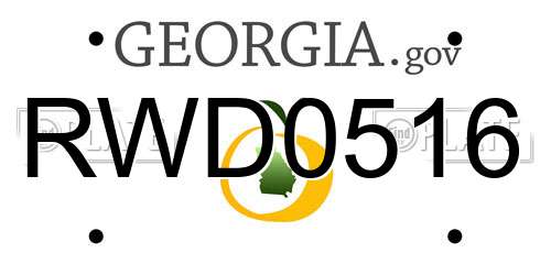 RWD0516 Georgia License Plate