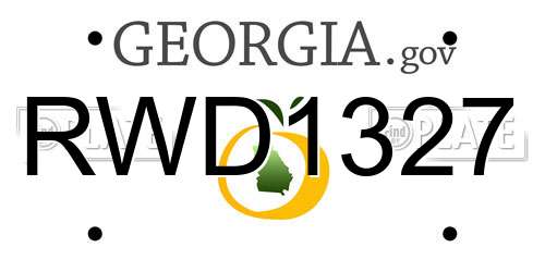 RWD1327 Georgia License Plate
