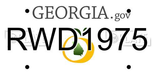 RWD1975 Georgia License Plate