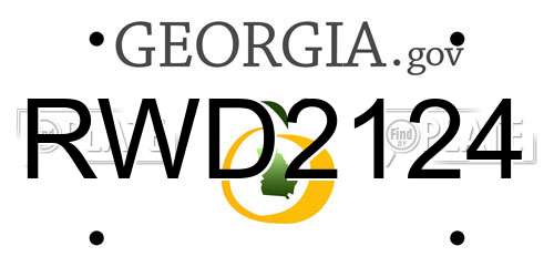 RWD2124 Georgia License Plate