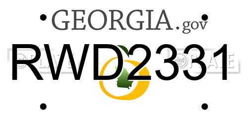 RWD2331 Georgia License Plate