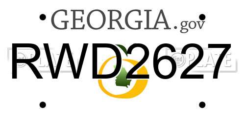 RWD2627 Georgia License Plate