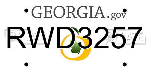 RWD3257 Georgia License Plate