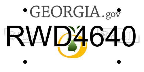 RWD4640 Georgia License Plate