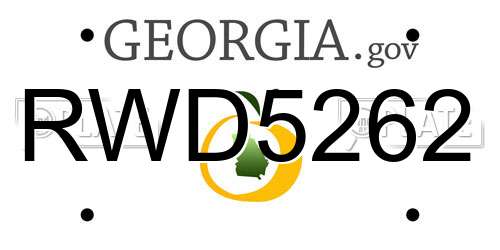 RWD5262 Georgia License Plate