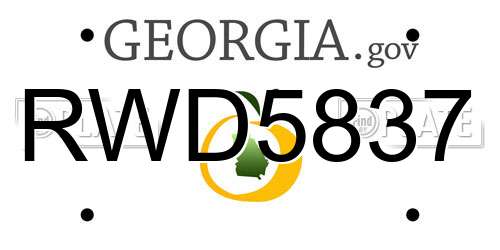 RWD5837 Georgia License Plate