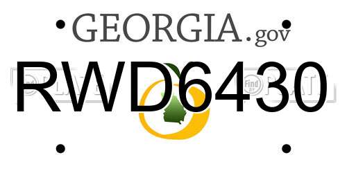 RWD6430 Georgia License Plate