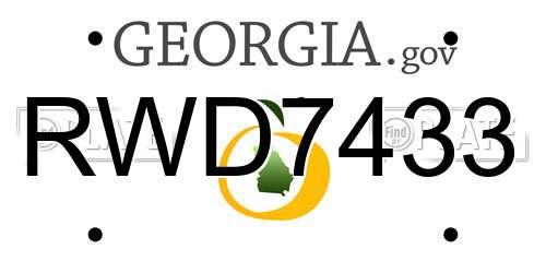 RWD7433 Georgia License Plate