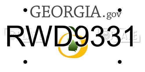 RWD9331 Georgia License Plate
