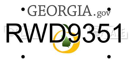 RWD9351 Georgia License Plate