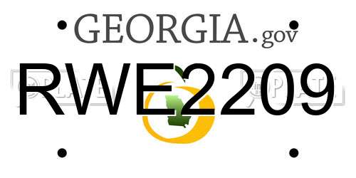 RWE2209 Georgia License Plate