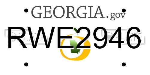 RWE2946 Georgia License Plate