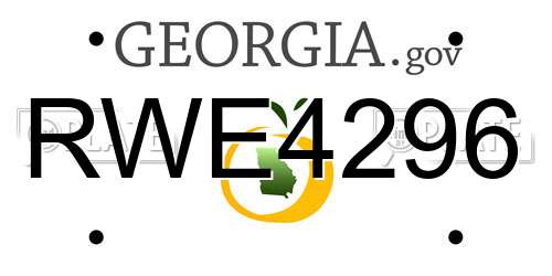 RWE4296 Georgia License Plate