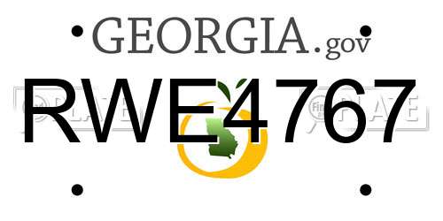 RWE4767 Georgia License Plate