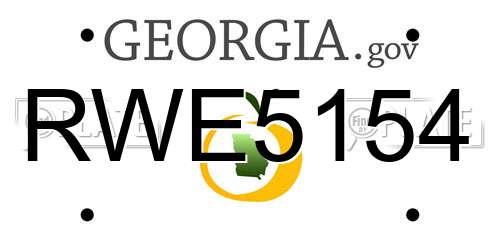 RWE5154 Georgia License Plate
