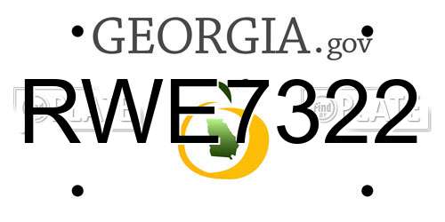 RWE7322 Georgia License Plate