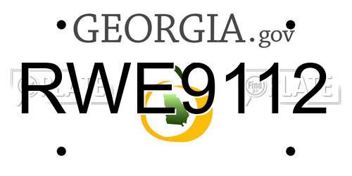 RWE9112 Georgia License Plate
