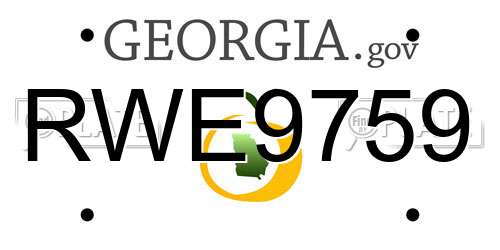 RWE9759 Georgia License Plate