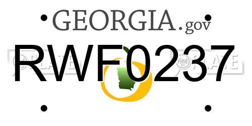 RWF0237 Georgia License Plate