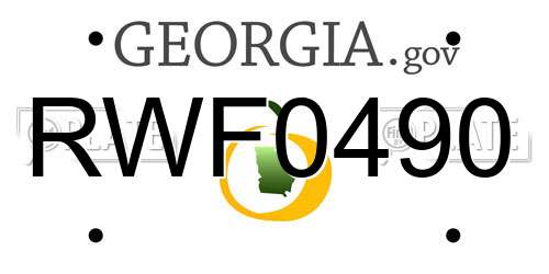 RWF0490 Georgia License Plate