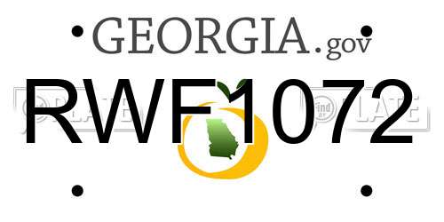 RWF1072 Georgia License Plate