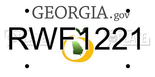 RWF1221 Georgia License Plate