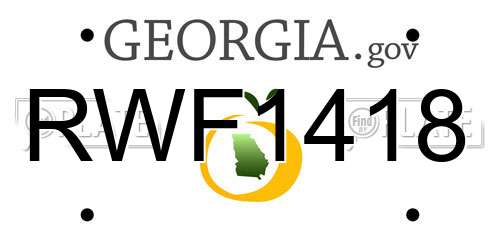 RWF1418 Georgia License Plate