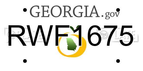 RWF1675 Georgia License Plate
