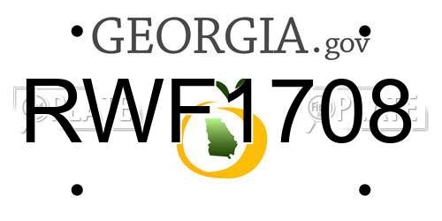 RWF1708 Georgia License Plate