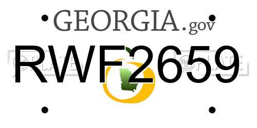 RWF2659 Georgia License Plate