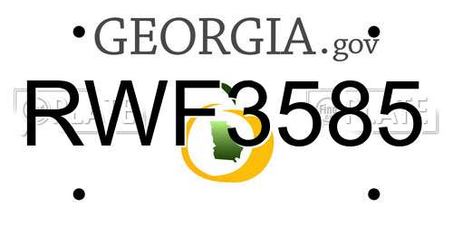 RWF3585 Georgia License Plate