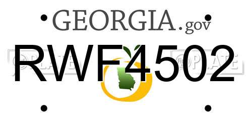 RWF4502 Georgia License Plate