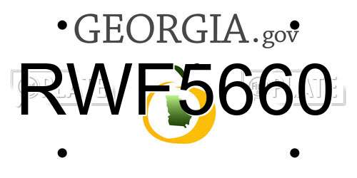RWF5660 Georgia License Plate