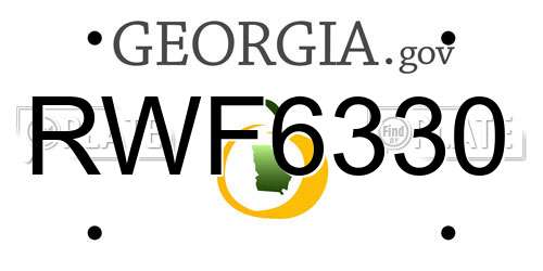 RWF6330 Georgia License Plate