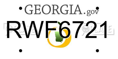 RWF6721 Georgia License Plate