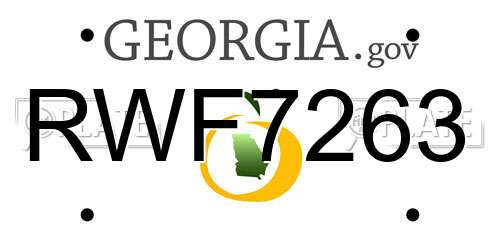 RWF7263 Georgia License Plate