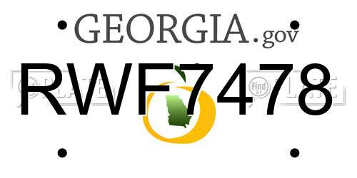 RWF7478 Georgia License Plate