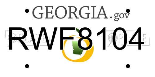 RWF8104 Georgia License Plate