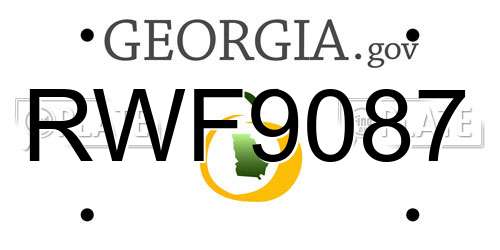 RWF9087 Georgia License Plate