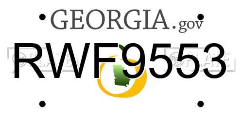 RWF9553 Georgia License Plate