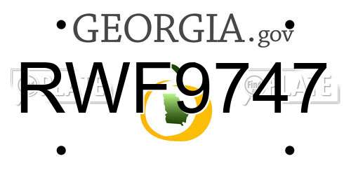 RWF9747 Georgia License Plate
