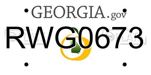 RWG0673 Georgia License Plate