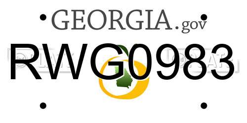 RWG0983 Georgia License Plate