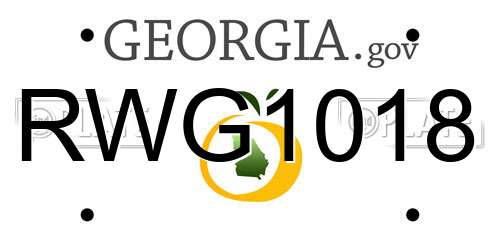 RWG1018 Georgia License Plate