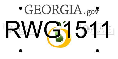 RWG1511 Georgia License Plate