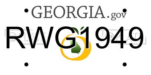 RWG1949 Georgia License Plate