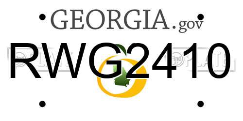 RWG2410 Georgia License Plate