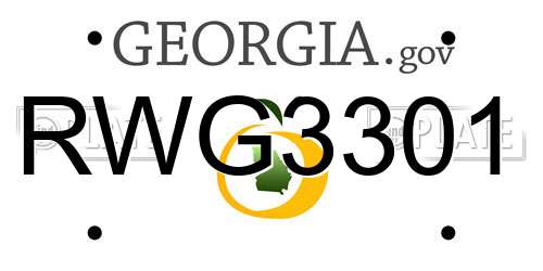 RWG3301 Georgia License Plate